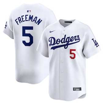 Mens Los Angeles Dodgers #5 Freddie Freeman White Cool Base Stitched Baseball Jersey Dzhi